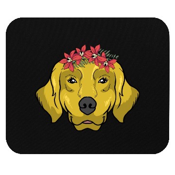 Discover Dog Golden Retriever Flower Mouse Pads