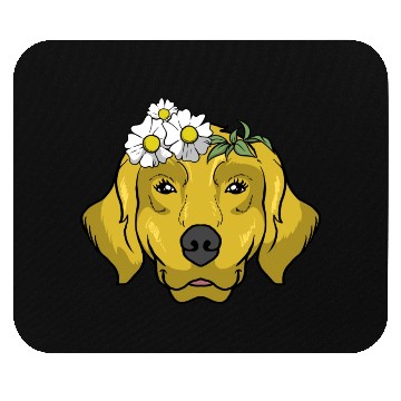 Discover Dog Golden Retriever Flower Mouse Pads