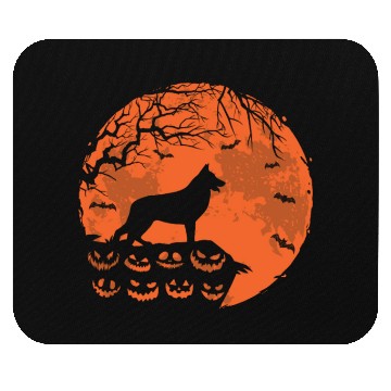 Discover German Shepherd And Moon Halloween Funny Dog Lover Mouse Pads