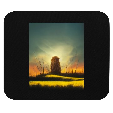 Discover Lion meditate on sunrise, painting Mouse Pads