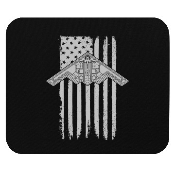 Discover B-2 Stealth Bomber Military Airplane American Flag Mouse Pads