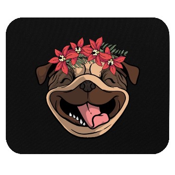 Discover Dog Pug Flower Mouse Pads