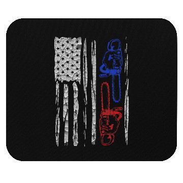 Discover Vintage US FLAG CHAINSAW Lumberjack Logger Lumber Mouse Pads