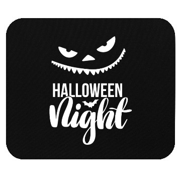 Discover Halloween Night Evil Smile (white) Mouse Pads