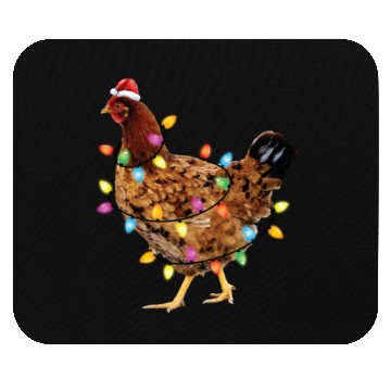 Discover Christmas Lights Santa Chicken Funny Xmas Tree Mouse Pads