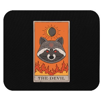 Discover Racoon Devil Tarot Card Reader Mouse Pads