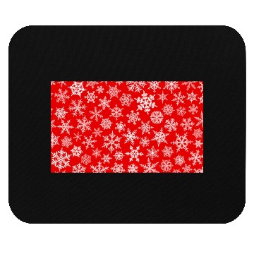 Discover Winter Snowflakes Pattern Red White Mouse Pads