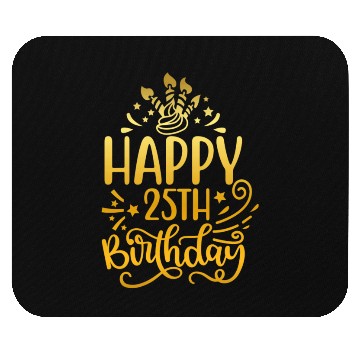 Discover Happy 25th Birthday Presents 25 Year Old Gift Gold Mouse Pads