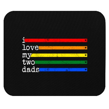 Discover Proud Dad Mouse Pads, I Love My 2 Dads Rainbow Heart Gay