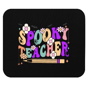 Discover Spooky Season Retro Spooky Teacher Halloween Funny Mouse Pads