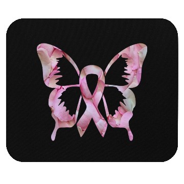 Discover Ribbon Butterfly flower Breast Cancer Awareness Mouse Pads
