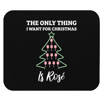 Discover Christmas Tree Rose Wine Drink Holiday Funny Quote Mouse Pads