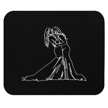 Discover Two Brides Oneline Art - Lesbian Wedding Gay Mouse Pads