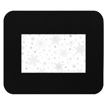 Discover Christmas Snowflakes Pattern Grey White Mouse Pads