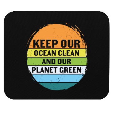 Discover Keep Our Ocean Clean And Planet Green Retro Mouse Pads