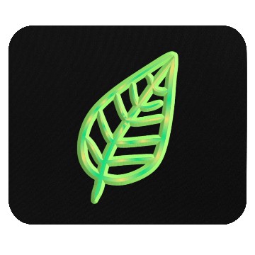 Discover leaf icon nature green thick Mouse Pads