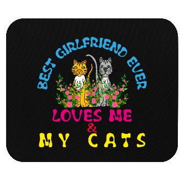 Discover cats & girlfriend Mouse Pads