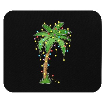 Discover Christmas Lights Palm Tree Beach Funny Tropical Mouse Pads