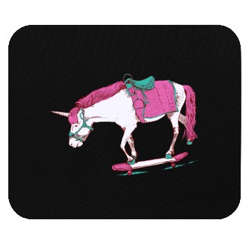 Discover Unicorn on a Skateboard Mouse Pads