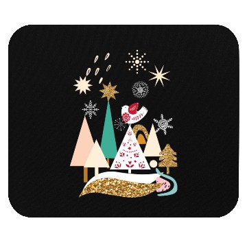 Discover Christmas Winter Scandinavian Trees Snow Mouse Pads