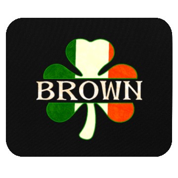 Discover Brown Irish Surname Ireland Flag Shamrock Mouse Pads
