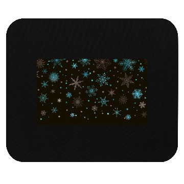 Discover Elegant Snowflakes Black Blue Silver Mouse Pads