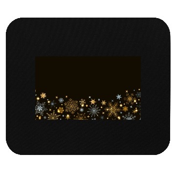 Discover Elegant Snowflakes Black Gold Silver Mouse Pads