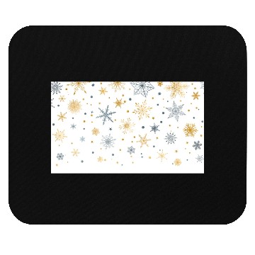 Discover Elegant Snowflakes White Gold Silver Mouse Pads