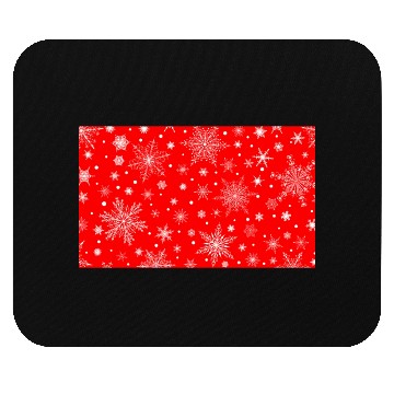 Discover Snowflakes Pattern Red White Mouse Pads