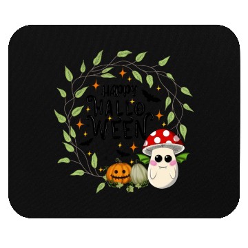 Discover Bat Toadstool Mushroom - Happy Halloween Mouse Pads