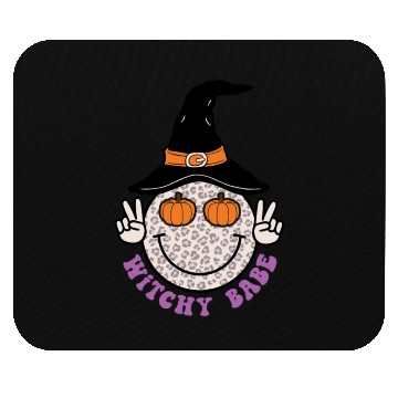Discover Cute Withcy Babe Halloween Witch Hat Mouse Pads