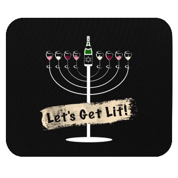 Discover Let's Get Lit Wine Lovers Hanukkah Mouse Pads
