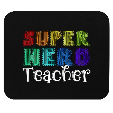 Discover Multicolor Retro Teacher Superhero Mouse Pads