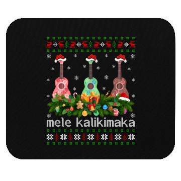 Discover Mele Kalikimaka Ukulele Guitar Gift Ugly Ukulele Mouse Pads