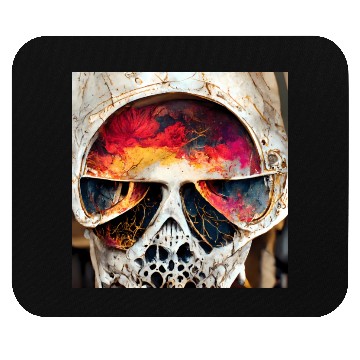 Discover Extremely Realistic Skull in Abstract Art Mouse Pads