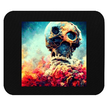 Discover Extremely Realistic Skull in Abstract Art Mouse Pads