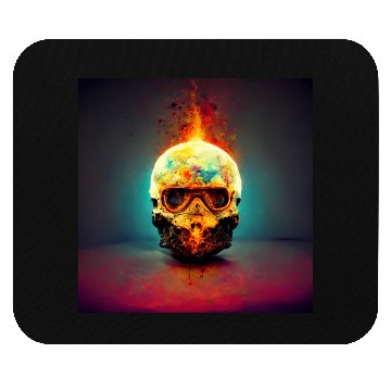 Discover Extremely Realistic Skull in Abstract Art Mouse Pads