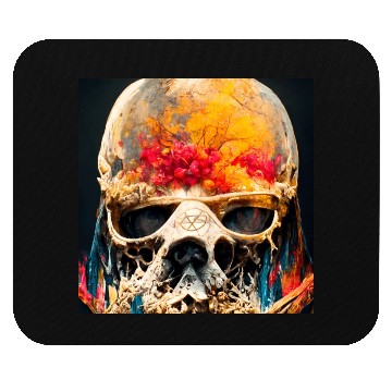 Discover Extremely Realistic Skull in Abstract Art Mouse Pads