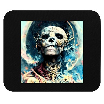 Discover Extremely Realistic Skull in Abstract Art Mouse Pads