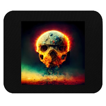 Discover Extremely Realistic Skull in Abstract Art Mouse Pads
