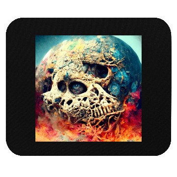 Discover Extremely Realistic Skull in Abstract Art Mouse Pads