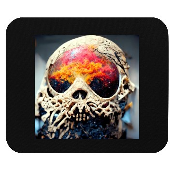 Discover Extremely Realistic Skull in Abstract Art Mouse Pads