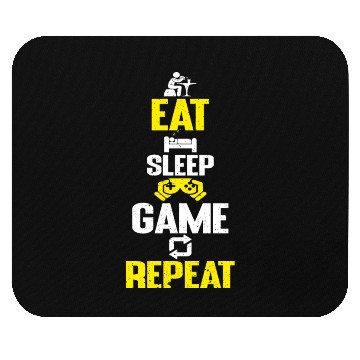 Discover Eat sleep game repeat design funny gaming meme Mouse Pads