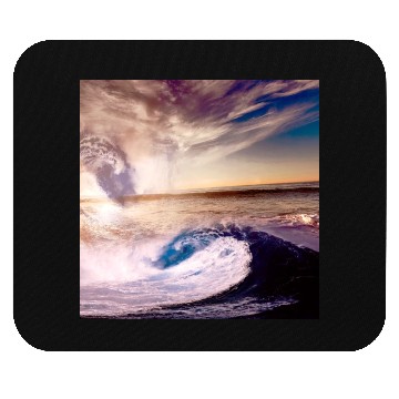 Discover dark blue ocean waves storm fantasy Mouse Pads