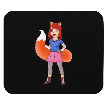 Discover Beautiful Fox Girl Illustration Mouse Pads