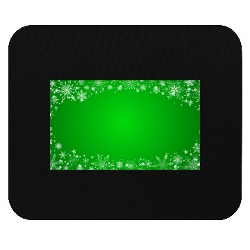Discover Modern Snowflakes Pattern White Green Mouse Pads