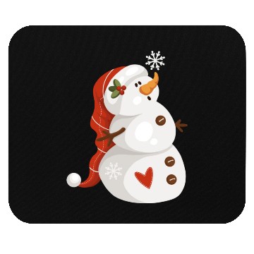 Discover Cute snowman with snowflakes Mouse Pads
