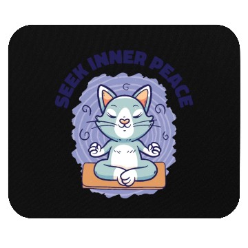 Discover Serenity Cat Yoga Cat Owner Meditation Yoga Fan Mouse Pads