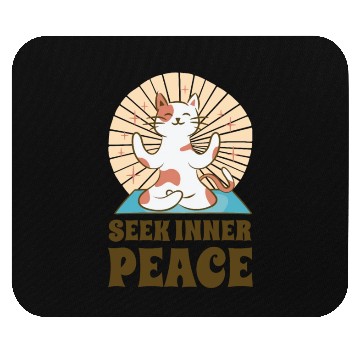 Discover Serenity Cat Yoga Cat Owner Meditation Yoga Fan Mouse Pads