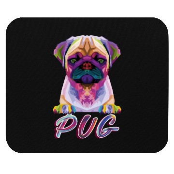 Discover Dog Breed Colorful Pug Mouse Pads